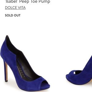 Blue Dolce Vita Isabella peep toe suede pumps